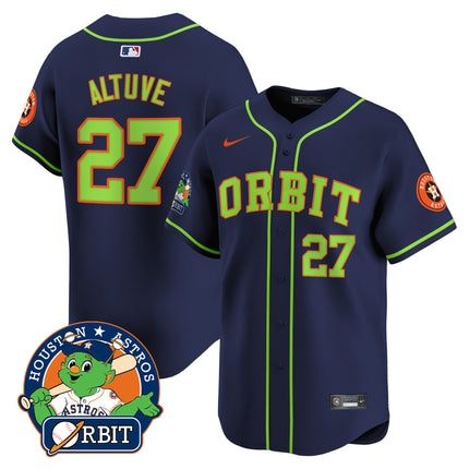 Men's Astros Orbit Patch Vapor Premier Limited Jersey - All Stitched