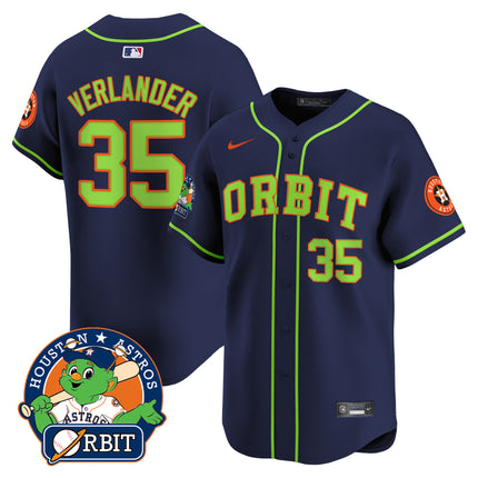 Men's Astros Orbit Patch Vapor Premier Limited Jersey - All Stitched