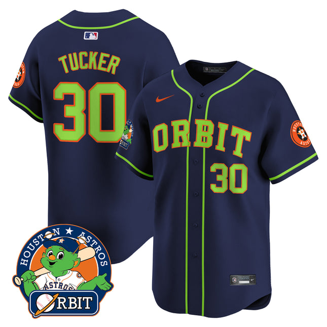 Men's Astros Orbit Patch Vapor Premier Limited Jersey - All Stitched