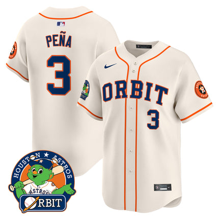 Men's Astros Orbit Patch Vapor Premier Limited Jersey - All Stitched