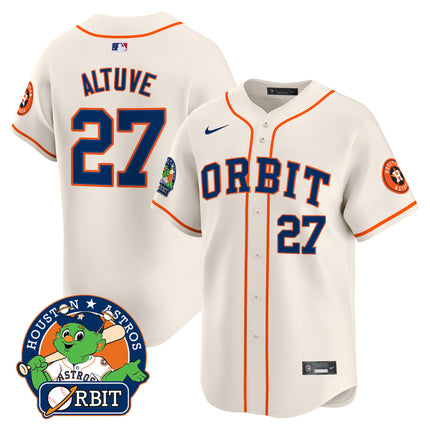 Men's Astros Orbit Patch Vapor Premier Limited Jersey - All Stitched