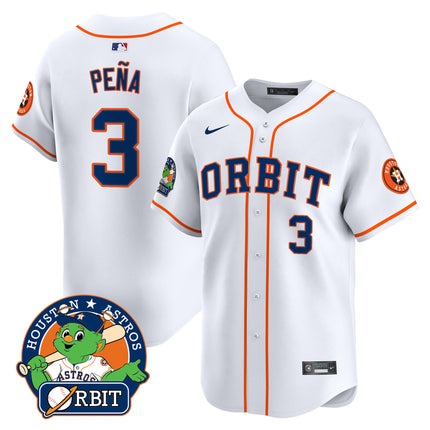 Men's Astros Orbit Patch Vapor Premier Limited Jersey - All Stitched