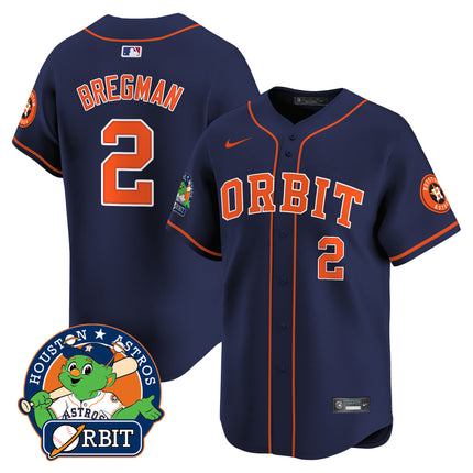 Men's Astros Orbit Patch Vapor Premier Limited Jersey - All Stitched