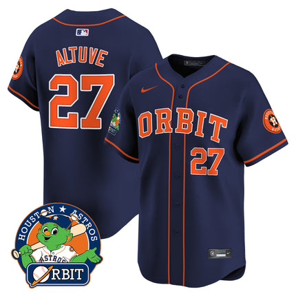 Men's Astros Orbit Patch Vapor Premier Limited Jersey - All Stitched
