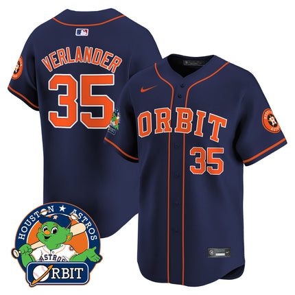 Men's Astros Orbit Patch Vapor Premier Limited Jersey - All Stitched