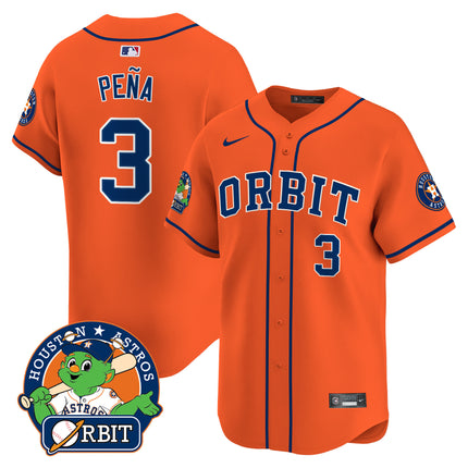 Men's Astros Orbit Patch Vapor Premier Limited Jersey - All Stitched