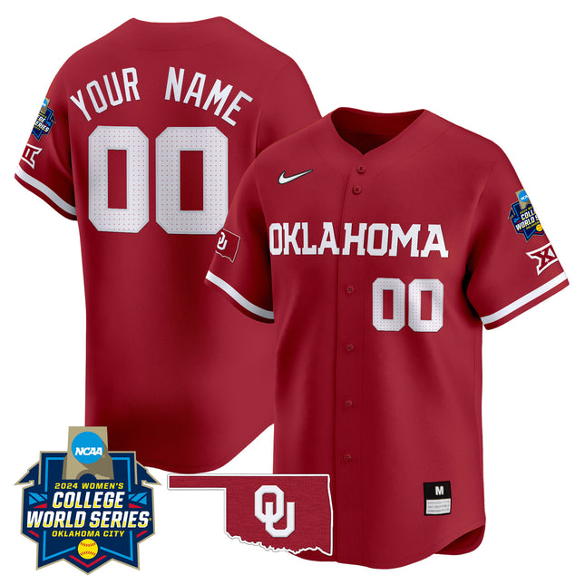 Oklahoma Sooners Women's College World Series Champions Vapor Premier Limited Custom Jersey - All Stitched