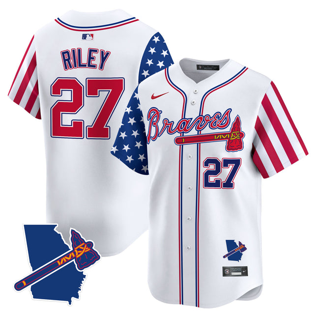 Men's Atlanta Braves 2024 Independence Day Vapor Premier Limited Jersey V2 - All Stitched