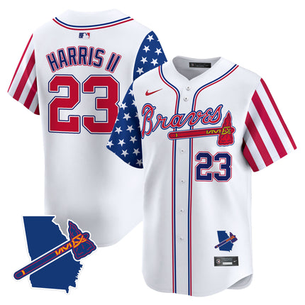 Men's Atlanta Braves 2024 Independence Day Vapor Premier Limited Jersey V2 - All Stitched