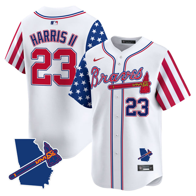 Men's Atlanta Braves 2024 Independence Day Vapor Premier Limited Jersey V2 - All Stitched