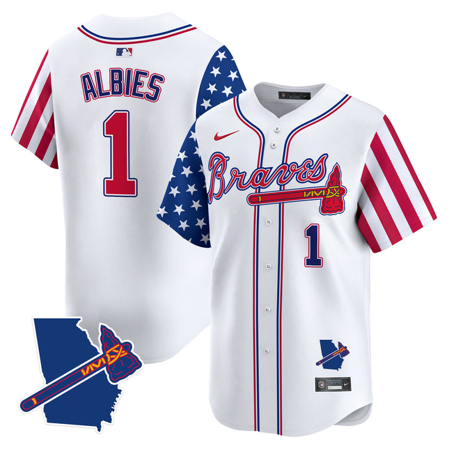 Men's Atlanta Braves 2024 Independence Day Vapor Premier Limited Jersey V2 - All Stitched