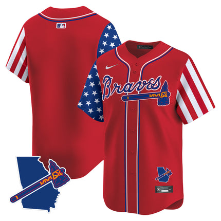 Men's Atlanta Braves 2024 Independence Day Vapor Premier Limited Jersey V2 - All Stitched