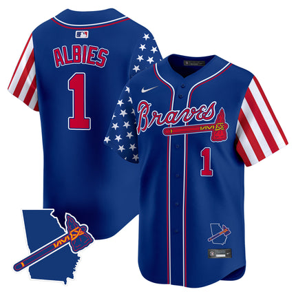 Men's Atlanta Braves 2024 Independence Day Vapor Premier Limited Jersey V2 - All Stitched