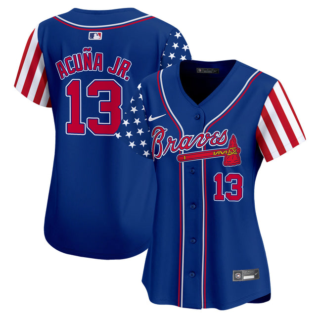 Women's Atlanta Braves 2024 Independence Day Vapor Premier Limited Jersey - All Stitched