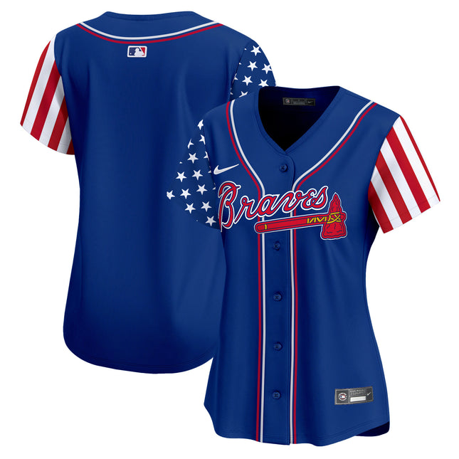Women's Atlanta Braves 2024 Independence Day Vapor Premier Limited Jersey - All Stitched