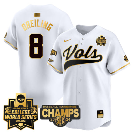 Men's Tennessee Volunteers 2024 Tournament Champs & World Series Vapor Premier Limited Jersey - All Stitched