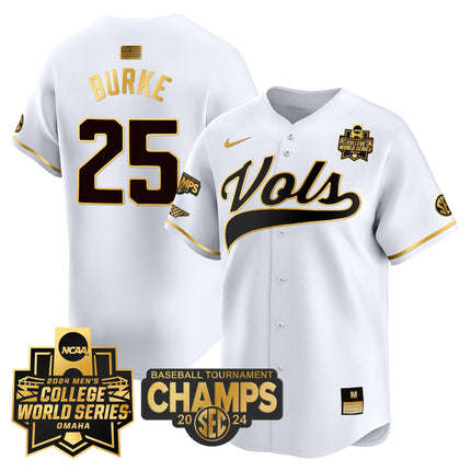 Men's Tennessee Volunteers 2024 Tournament Champs & World Series Vapor Premier Limited Jersey - All Stitched