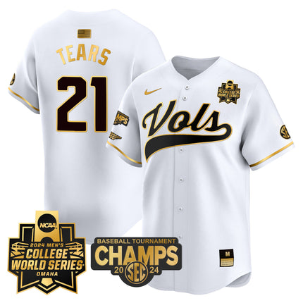 Men's Tennessee Volunteers 2024 Tournament Champs & World Series Vapor Premier Limited Jersey - All Stitched