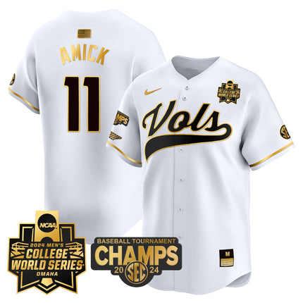 Men's Tennessee Volunteers 2024 Tournament Champs & World Series Vapor Premier Limited Jersey - All Stitched