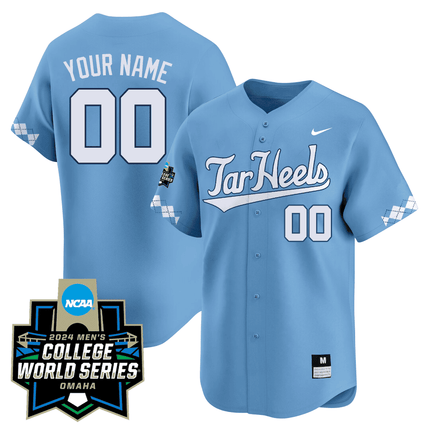 North Carolina Tar Heels 2024 College World Series Patch Vapor Premier Limited Custom Jersey - All Stitched