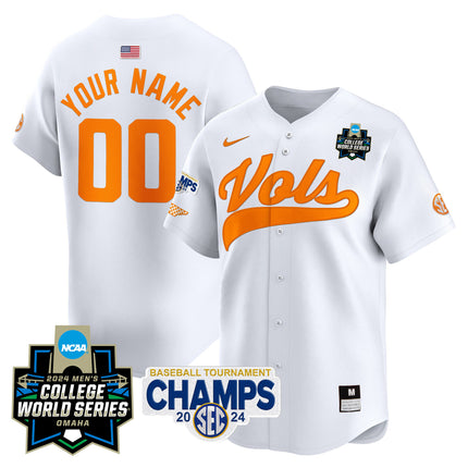 Tennessee Volunteers 2024 Tournament Champs & World Series Vapor Premier Limited Custom Jersey - All Stitched