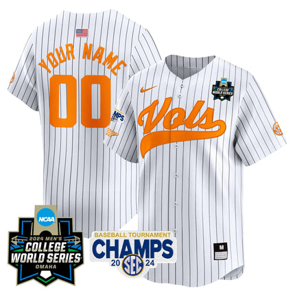 Tennessee Volunteers 2024 Tournament Champs & World Series Vapor Premier Limited Custom Jersey - All Stitched