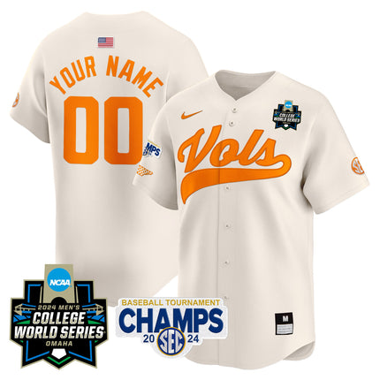 Tennessee Volunteers 2024 Tournament Champs & World Series Vapor Premier Limited Custom Jersey - All Stitched