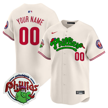 Phillies Phanatic Patch Vapor Premier Limited Custom Jersey V2 - All Stitched
