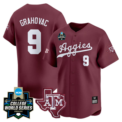 Men's Texas A&M Aggies 2024 College World Series Vapor Premier Limited Jersey - All Stitched