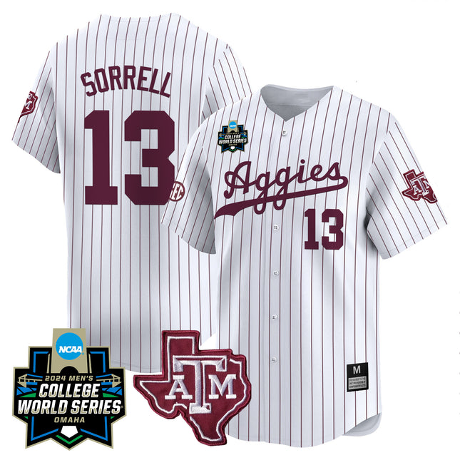 Men's Texas A&M Aggies 2024 College World Series Vapor Premier Limited Jersey - All Stitched