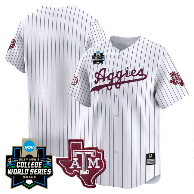 Men's Texas A&M Aggies 2024 College World Series Vapor Premier Limited Jersey - All Stitched