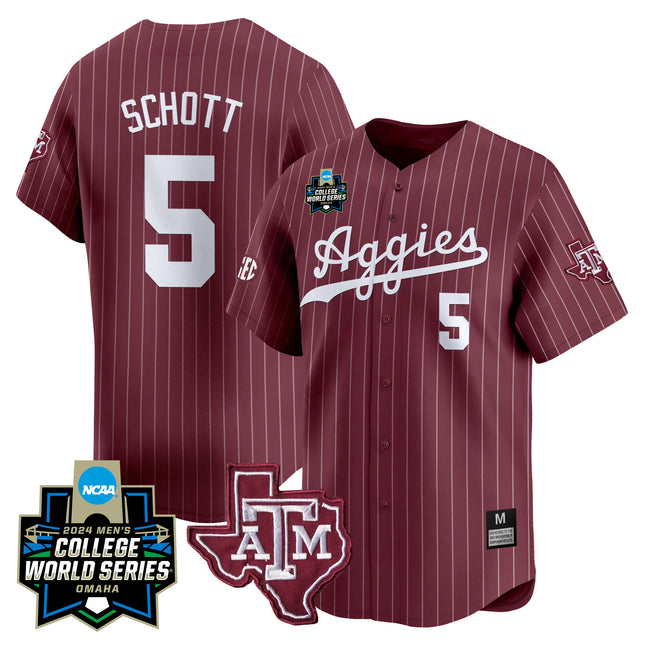 Men's Texas A&M Aggies 2024 College World Series Vapor Premier Limited Jersey - All Stitched