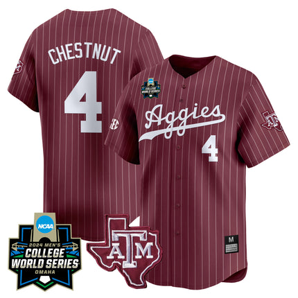 Men's Texas A&M Aggies 2024 College World Series Vapor Premier Limited Jersey - All Stitched