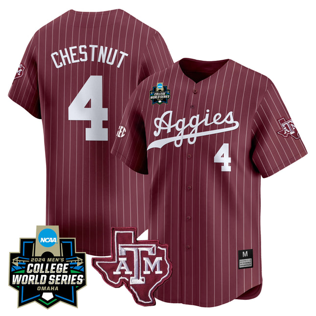 Men's Texas A&M Aggies 2024 College World Series Vapor Premier Limited Jersey - All Stitched