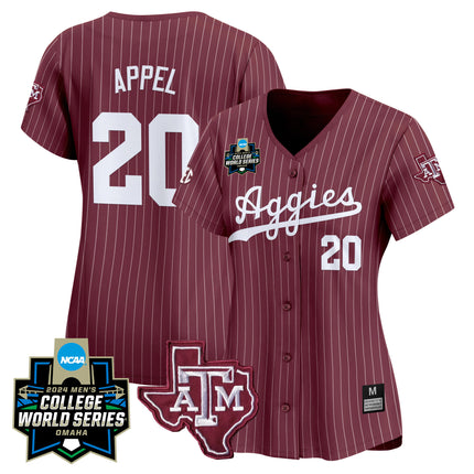 Women's Texas A&M Aggies 2024 College World Series Vapor Premier Limited Jersey - All Stitched