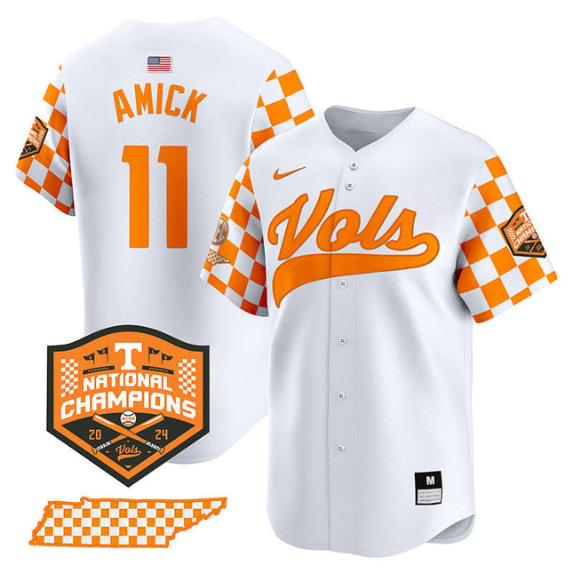 Men's Tennessee Volunteers Checkerboard 2024 Champions Vapor Premier Limited Jersey - All Stitched