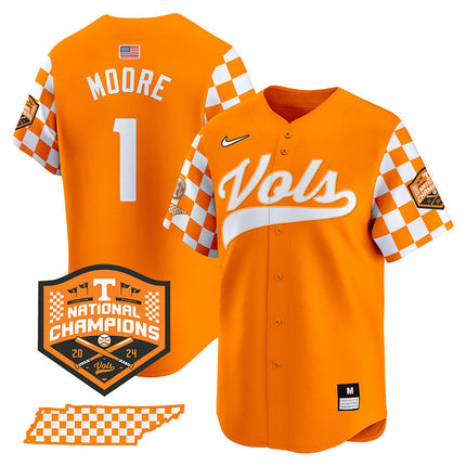 Men's Tennessee Volunteers Checkerboard 2024 Champions Vapor Premier Limited Jersey - All Stitched