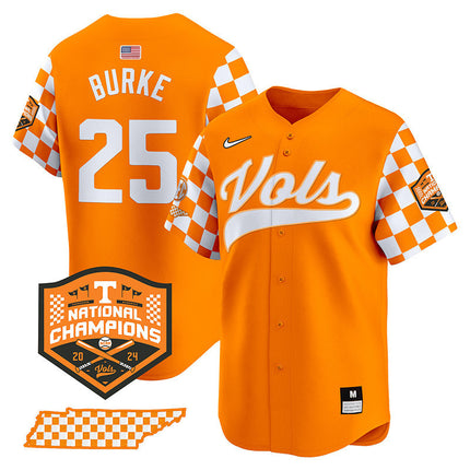 Men's Tennessee Volunteers Checkerboard 2024 Champions Vapor Premier Limited Jersey - All Stitched