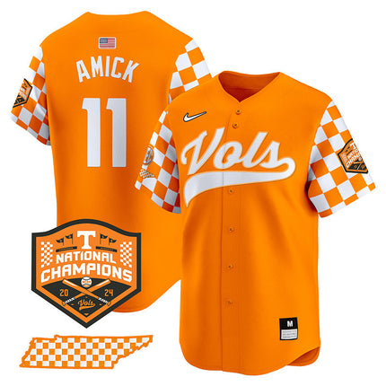 Men's Tennessee Volunteers Checkerboard 2024 Champions Vapor Premier Limited Jersey - All Stitched