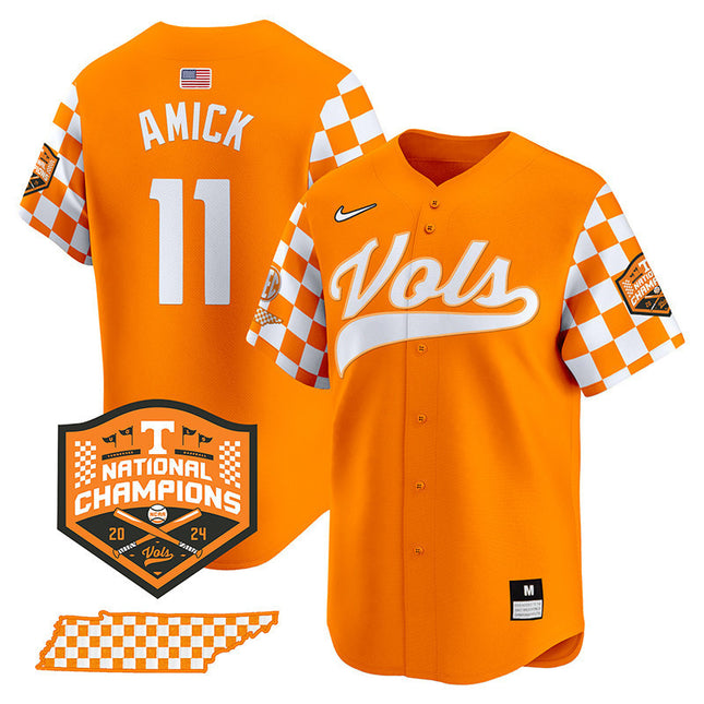 Men's Tennessee Volunteers Checkerboard 2024 Champions Vapor Premier Limited Jersey - All Stitched