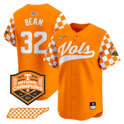 Men's Tennessee Volunteers Checkerboard 2024 Champions Vapor Premier Limited Jersey - All Stitched