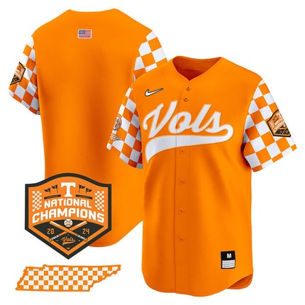 Men's Tennessee Volunteers Checkerboard 2024 Champions Vapor Premier Limited Jersey - All Stitched