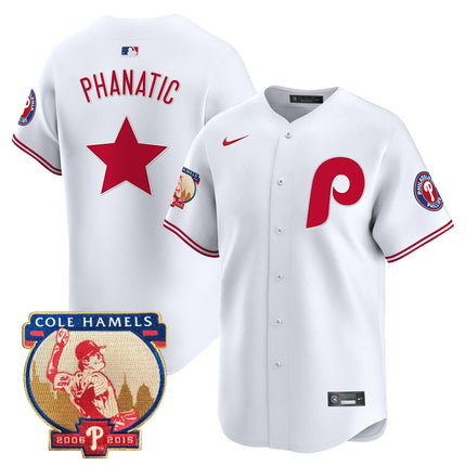 Men's Phillies Cole Hamels Patch Vapor Premier Limited Jersey - All Stitched