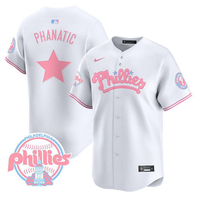 Men's Phillies Bubblegum Pink Vapor Premier Limited Jersey - All Stitched