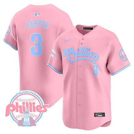 Men's Phillies Bubblegum Pink Vapor Premier Limited Jersey - All Stitched