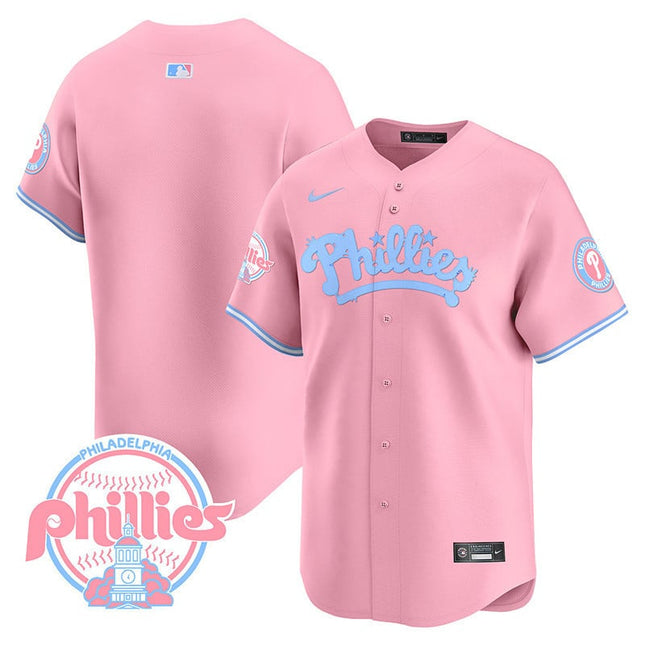 Men's Phillies Bubblegum Pink Vapor Premier Limited Jersey - All Stitched