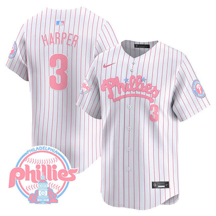 Men's Phillies Bubblegum Pink Vapor Premier Limited Jersey - All Stitched