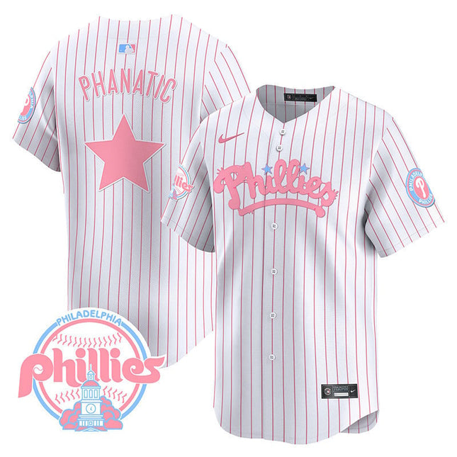 Men's Phillies Bubblegum Pink Vapor Premier Limited Jersey - All Stitched