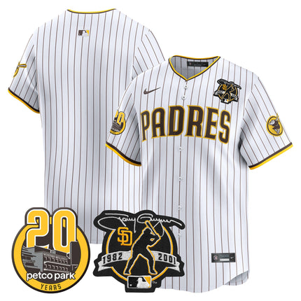Men's Padres Tony Gwynn & Petco Park 20th Patch Vapor Premier Limited Jersey - All Stitched