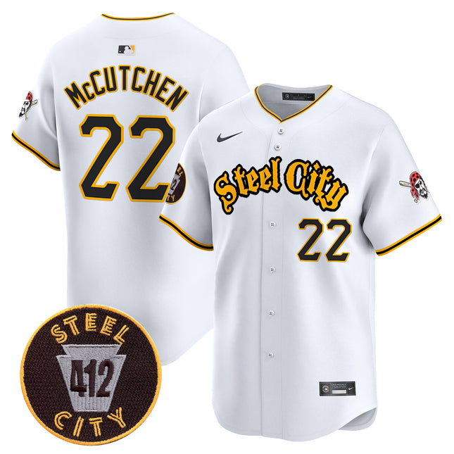 Men's Pittsburgh Pirates 412 Patch Vapor Premier Limited Jersey - All Stitched